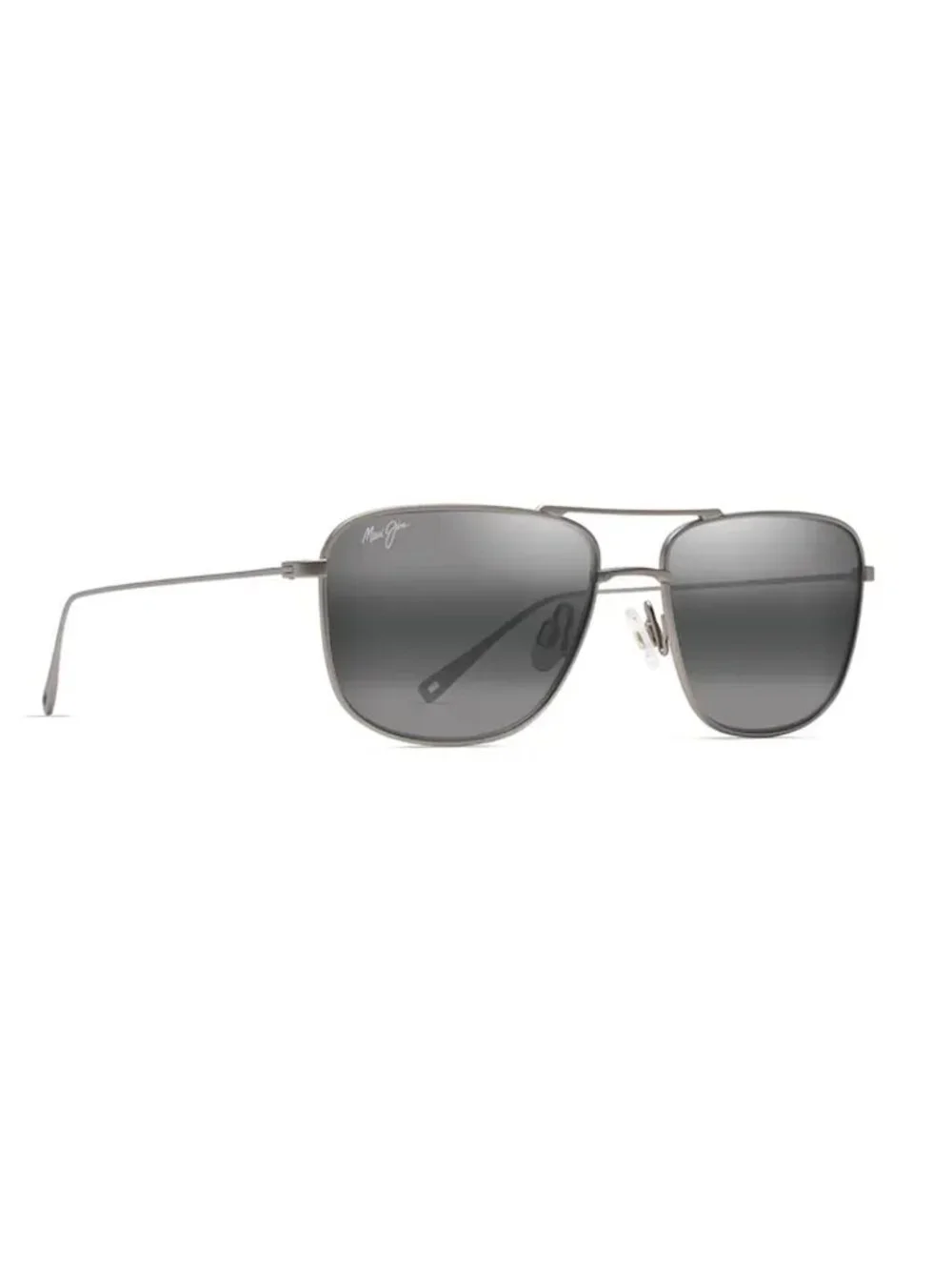 Maui Jim Mikioi Polarized Aviator Sunglasses Matte Titanium Neutral Gray